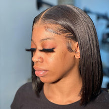 Load image into Gallery viewer, Yoniswigs Natural Color 13*4 Transparent Lace Front Bob Wigs Pre Plucked Hair Human Hair 150% Density
