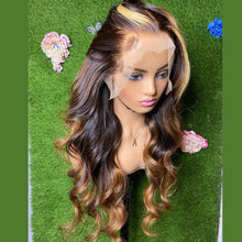 Load image into Gallery viewer, Bodywave  Highlight 13x4 Transparent Lace 13*6*1 T Part Lace Front Human Hair Wigs for Women Invisible 150% 180% Density Pre Plucked  With Baby Hair
