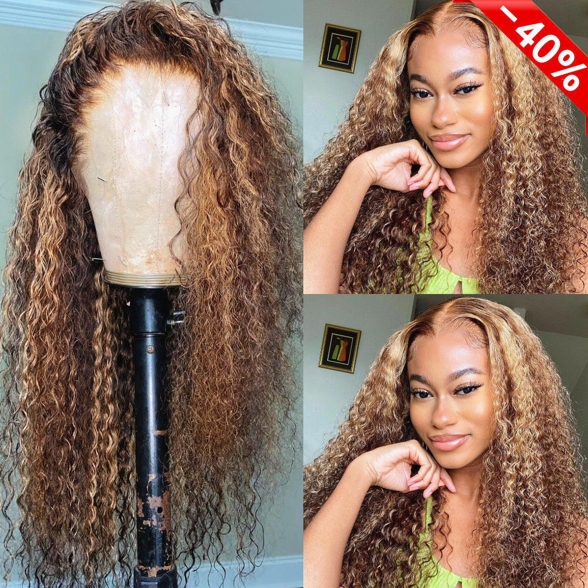 Highlight 13x4 Transparent Lace 13*6*1 T Part Lace Front Human Hair Curly Wigs Invisible Lace For Women 150% 180% Density Pre Plucked With Baby Hair