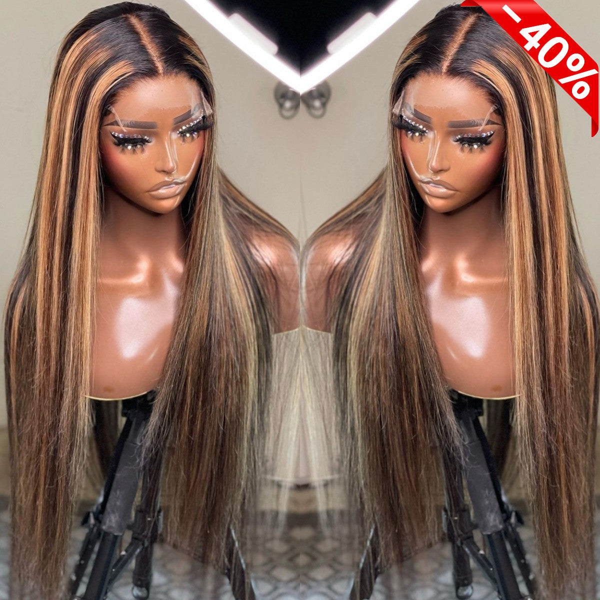 Highlight Straight 13x4 Transparent Lace 13*6*1 T Part Lace Front Human Hair Wigs for Women Invisible Lace 150% 180% Density Pre Plucked