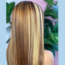Load image into Gallery viewer, Highlight Straight Wigs 13x4 Transparent Lace 13*6*1 T Part Lace Front Human Hair  Wigs for Women Invisible Lace 150% 180% Density Pre Plucked
