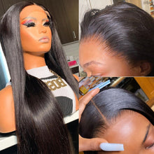 Load image into Gallery viewer, Yoniswigs 5*5/13*4 Transparent Lace Wigs 13*6*1 T Part Lace Wigs Straight Hair Lace Front Human Human Wigs 150% 180% Density Pre Plucked Hair Line

