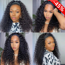 Load image into Gallery viewer, Headband Wigs Human Hair Curly 30Inch Glueless Brazilian Hair Wigs So Soft Remy Full Machine Wig For Women 180 Density
