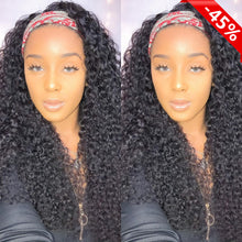 Load image into Gallery viewer, Headband Wigs 180 Density Human Hair Curly 30Inch Glueless Brazilian Hair Wigs So Soft Remy Full Machine Wig
