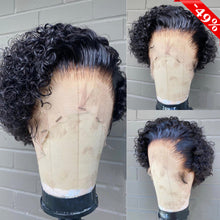 Load image into Gallery viewer, Yoniswigs Pixie Cut Wig 13*4 Transparent Lace Front Human Hair Wigs 180% Density
