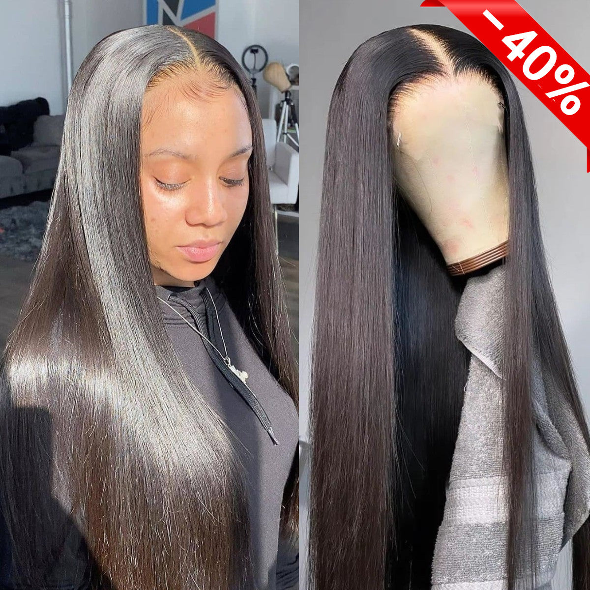 13*4 Transparent Lace Wigs 13*6*1 T Part Lace Wigs Straight Hair Lace Front Human Hair Wigs 150% 180% Density Pre Plucked With Baby Hair
