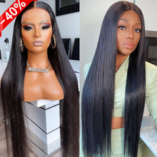 Load image into Gallery viewer, Yoniswigs 13x4 Transparent Lace 13*6*1 T Part Lace Front Human Hair Straight Natural Color  Wigs for Women Invisible 150% 180%  250%Density Pre Plucked
