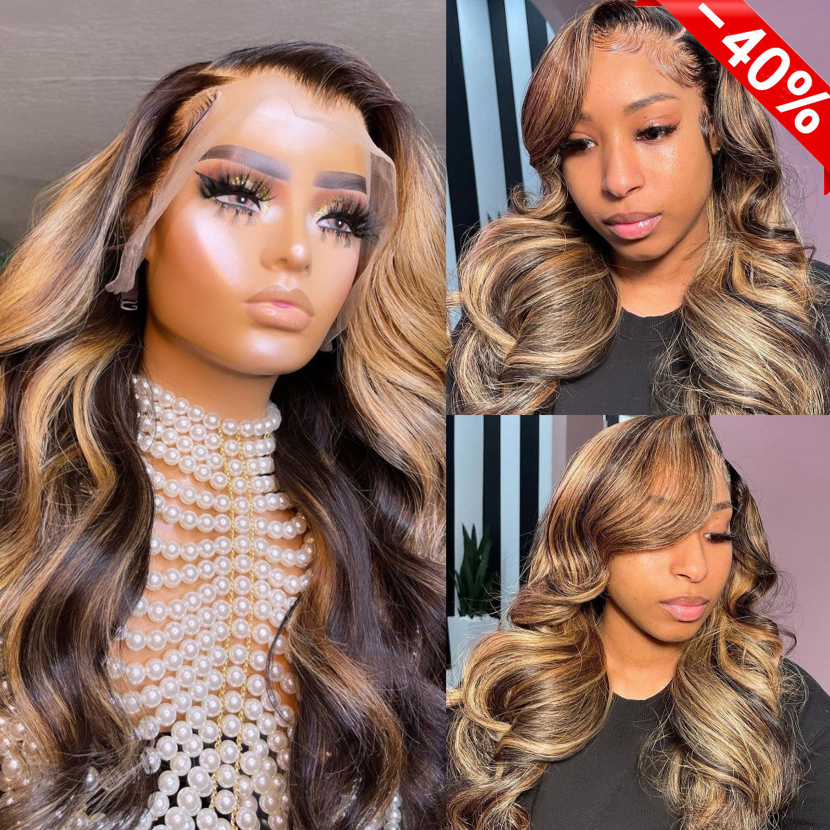Yoniswigs Bodywave Highlight 13x4 Transparent Lace 13*6*1 T Part Lace Front Human Hair Wigs  150% 180% Density Pre Plucked  With Baby Hair