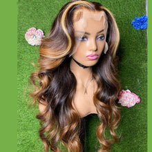 Load image into Gallery viewer, Bodywave  Highlight 13x4 Transparent Lace 13*6*1 T Part Lace Front Human Hair Wigs for Women Invisible 150% 180% Density Pre Plucked  With Baby Hair
