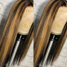 Load image into Gallery viewer, Straight Highlight 13x4 Transparent Lace Front Human Hair Wigs for Women Invisible Pre Plucked 150% Density
