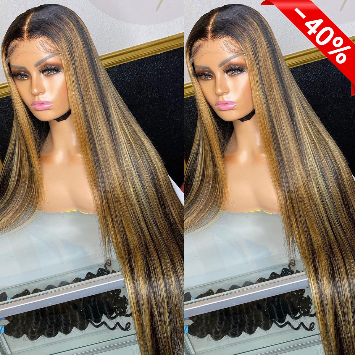 Highlight Straight 13x4 Transparent Lace 13*6*1 T Part Lace Front Human Hair Wigs for Women 150% 180% Density Pre Plucked With Baby Hair