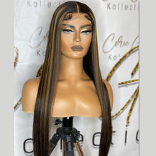 Load image into Gallery viewer, Highlight Straight 13x4 Transparent Lace 13*6*1 T Part Lace Front Human Hair Wigs for Women 150% 180% Density Pre Plucked With Baby Hair
