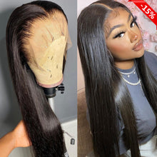 Load image into Gallery viewer, Yoniswigs Hair Pre Plucked Virgin Hair Straight 13*4 Transparent Lace Closure Wigs Amazing Lace Melted Match All Skin Color Bettyou Series
