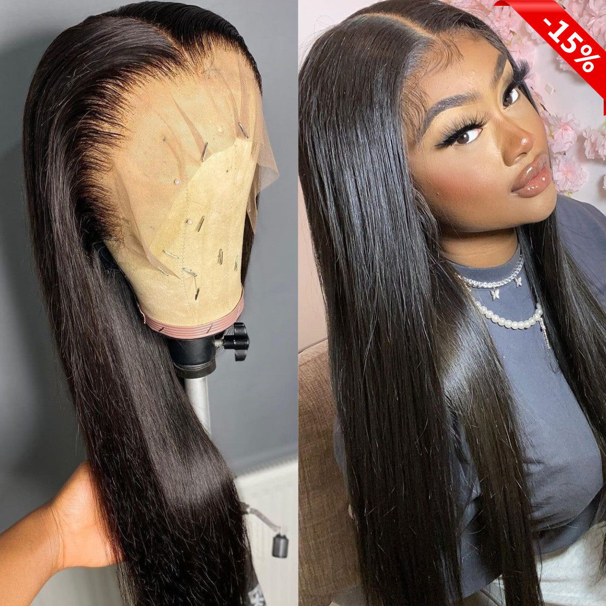 Yoniswigs Hair Pre Plucked Virgin Hair Straight 13*4 Transparent Lace Closure Wigs Amazing Lace Melted Match All Skin Color Bettyou Series