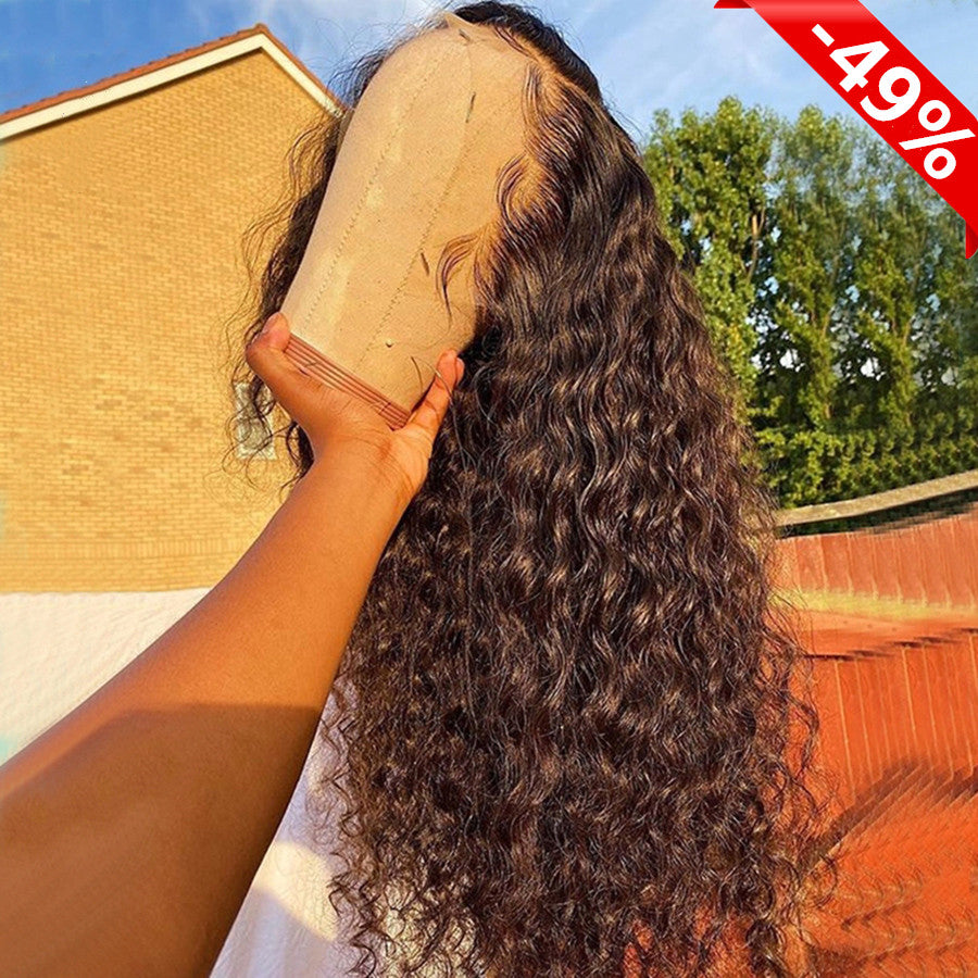 Yoniswigs 13*4 Curly Wigs 180% Density Transparent Lace Front Wigs Amazing Lace Melted Match All Skin Color Pre Plucked