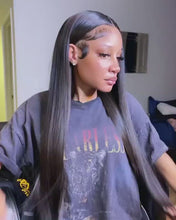Load and play video in Gallery viewer, Yoniswigs 5*5/13*4 Transparent Lace Wigs 13*6*1 T Part Lace Wigs Straight Hair Lace Front Human Human Wigs 150% 180% Density Pre Plucked Hair Line
