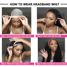 Load image into Gallery viewer, Headband Wigs Human Hair Curly 30Inch Glueless Brazilian Hair Wigs 180 Density So Soft Remy Full Machine Wig

