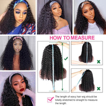 Load image into Gallery viewer, Headband Wigs Human Hair Curly 30Inch Glueless Brazilian Hair Wigs So Soft Remy Full Machine Wig For Women 180 Density
