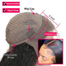 Load image into Gallery viewer, Yoniswigs Natural Color 13*4 Transparent Lace Front Bob Wigs Pre Plucked Hair Human Hair 150% Density
