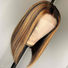 Load image into Gallery viewer, Yoniswigs Highlight 13*4 Transparent Lace Front Bob Wigs Pre Plucked Hair Human Hair 150% Density Online For Sale
