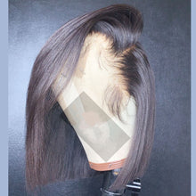 Load image into Gallery viewer, Yoniswigs Natural Color 13*4 Transparent Lace Front Bob Wigs Pre Plucked Hair Human Hair 150% Density
