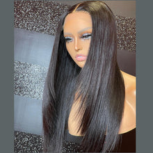Load image into Gallery viewer, Yoniswigs 13x4 Transparent Lace 13*6*1 T Part Lace Front Human Hair Straight Natural Color  Wigs for Women Invisible 150% 180%  250%Density Pre Plucked
