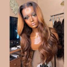 Load image into Gallery viewer, 13x4 Transparent Lace 13*6*1 T Part Lace Front Human Hair Highlight Body Wave Wigs for Women Invisible 150% 180% Density Pre Plucked With Baby Hair
