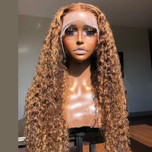 Load image into Gallery viewer, 13x4 Transparent Lace 13*6*1 T Part Lace Front Human Hair Highlight Curly Wigs Invisible 150% 180% Density Pre Plucked With Baby Hair
