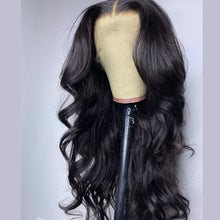 Load image into Gallery viewer, 13*4 Bodywave Natural Color Transparent Lace Front Human Hair Wigs with Baby Hair Remy Hair Pre-Plucked Wigs 150% Density
