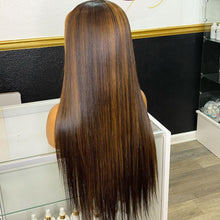 Load image into Gallery viewer, Straight Highlight 13x4 Transparent Lace 13*6*1 T Part Lace Front Human Hair Wigs for Women Invisible 150% 180% Density
