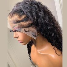 Load image into Gallery viewer, 13x4 Transparent Lace 13*6*1 T Part Lace Front Human Hair Curly Wigs for Women Invisible 150% 180% Density Pre Plucked  With Baby Hair
